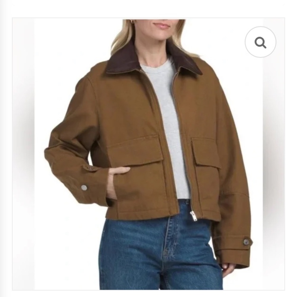 House of Harlow 1960 (S) Zip-Up Crop Utility Jacket - Picture 1 of 12